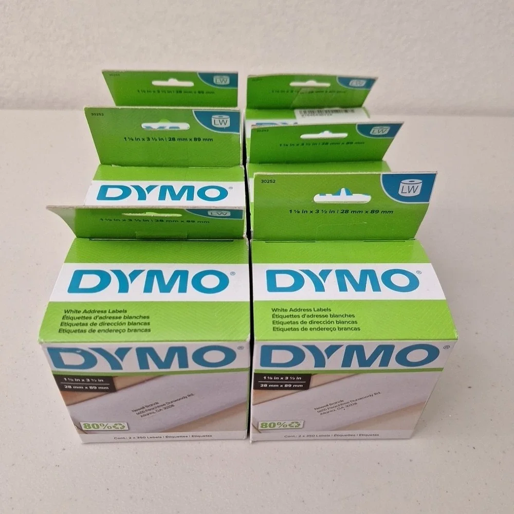 6 x DYMO LabelWriter Address Labels 28x89mm 4 Rolls Total 350 Each NEW